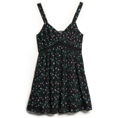 Superdry - Cami jurk met V-hals en kanten afwerking - Dames - Jurken