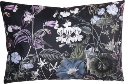 Clayre & Eef Sierkussen 60x40 cm Zwart Synthetisch Bloemen