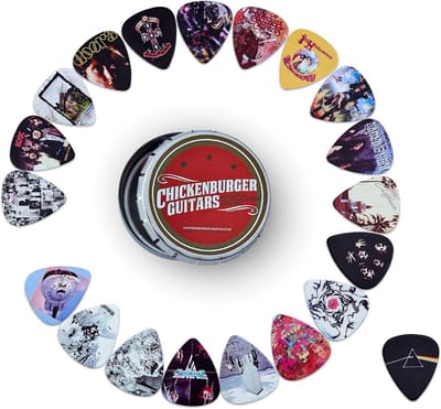 Plectrums voor gitaar - 20 stuks - verschillende albumcover-opdrukken - perfect voor muzikanten - ShopVlot