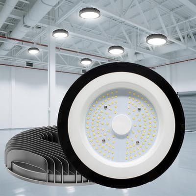Krachtige 150W LED Halfspot met 5000K Koud Wit Licht, 18000LM en IP65 Waterdicht voor Werkplaatsen, Fabrieken en Garages Ø 220 X 60mm