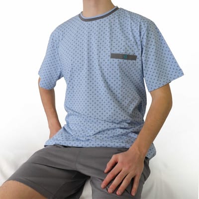 Paul Hopkins Heren Shortama - Korte Mouw en Broek - Licht Blauw - Maat S