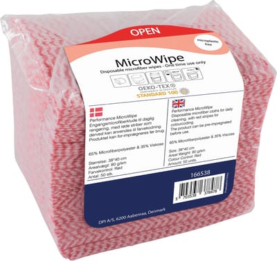 Abena Wegwerp Schoonmaakdoekjes - 50 Stuks - Schoonmaakdoekjes Microvezel - Microvezeldoekjes - Wegwerp Doekjes - Rood