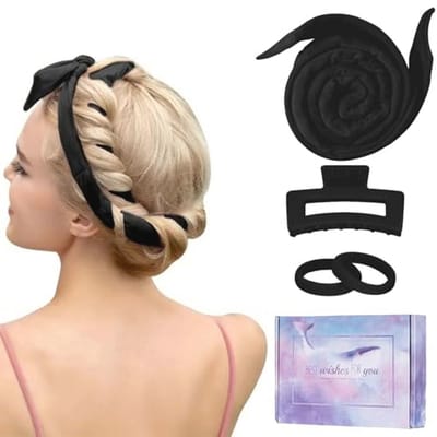 Krulspelden Zonder Hitte - Haarkrulband Nacht - Natuurlijke Krullen Maken - Zacht Polyester Materiaal - 135 gram - Zwart