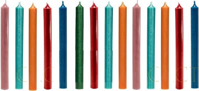 Cactula dinerkaarsen 19,5 cm Bolder 15 stuks- Turquoise - Roze - Oranje - Donkerrood - Blauw - Groen