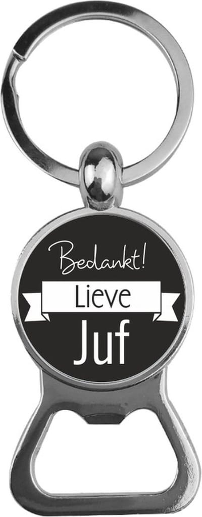 Bieropener Glas -  Bedankt Lieve Juf
