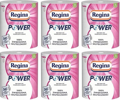 Regina papieren handdoek voor huishoudelijke reiniging POWER 6 rollen, PZH goedgekeurd