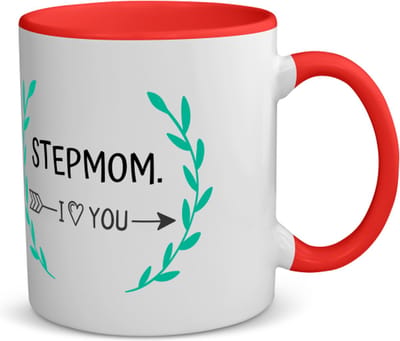 Akyol - stepmom i love you koffiemok - theemok - rood - Mama - de liefste moeder - moeder cadeautjes - moederdag - verjaardag - geschenk - kado - 350 ML inhoud