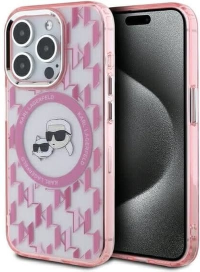 Karl Lagerfeld-iPhone 16 Pro Max-Backcover hoesje-Magsafe – metal-Roze