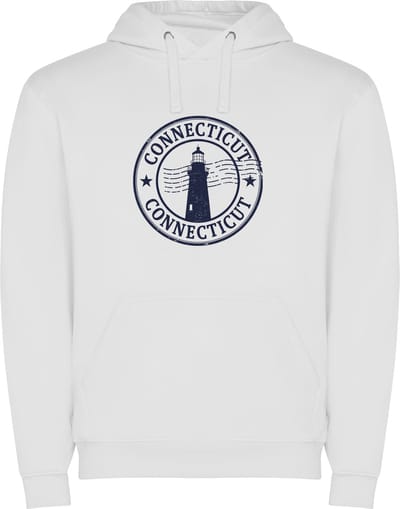 Witte Must have hoodie voor de echter Amerika liefhebber USA Amerikaanse staat Connecticut Print Full Color Color merk Roly maat S