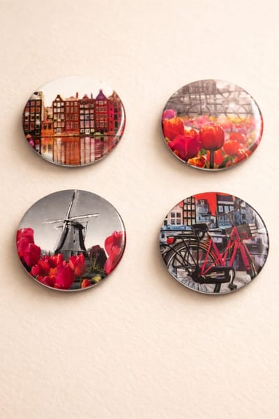Amsterdam Glas Magneten 4 Stuks Geweldig Souvenir