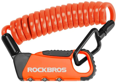Rockbros Fietshelmslot - Helmslot Motor - Kabelslot - 120 cm - Cijferslot - Zinklegering met TPU Coating - Lichtgewicht - Rood - Rockbros