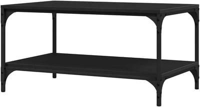 Salontafel hout - Woonkamer tafel - Centrale plek - Verstelbare poten - 100 x 50 x 40 cm - Zwart eiken