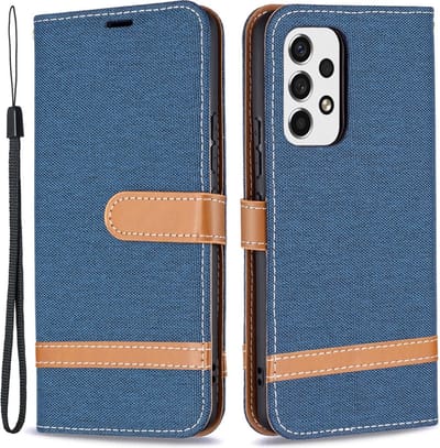 Coverup Hoesje - Geschikt voor Samsung Galaxy A53 Hoesje - Coverup Denim Book Case - Blauw