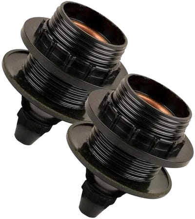 Lamphouder E27 - Ring Flens - Zwart - 2 stuks