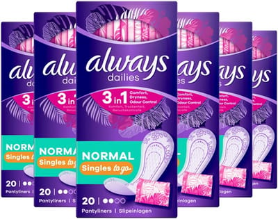 Inlegkruisjes Normaal - Dagelijkse Bescherming - Fris en Zeker - Individueel Verpakt - 6 stuks - Wit