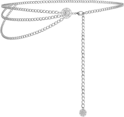 Moderne en sexy verstelbare tailleketting voor vrouwen, meerlagige accessoires voor blouses, jassen, jeans en jurken in zilver