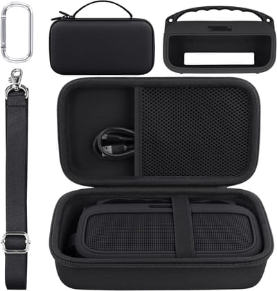 Hard Travel Case en Siliconen Hoes voor Bose SoundLink Flex - Bescherming voor Draadloze Bluetooth Speaker, Ideaal voor Reizen en Opslag