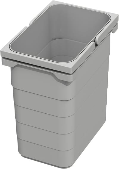 eins2vier afvalbak Hoogte: 250 mm Inhoud 7 liter 230 x 153 mm aluminium grijs 5076.90 Afvalscheidingssysteem Afvalbak Compostbak van SOTECH
