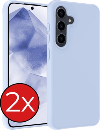 Hoesje - 2 Stuks - Geschikt voor Samsung Galaxy A55 - Sterk & Shockproof - Telefoonhoes - Back Cover - Case Siliconen - Telefoon Hoes - Lichtblauw