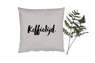 Sierkussens - Kussentjes Woonkamer - 50x50 cm - Quote - Taupe - Koffietijd