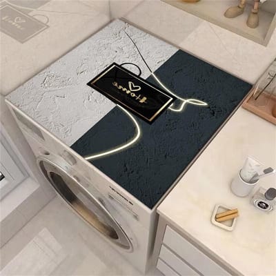 Wasdroger Mat - Apparaat Beschermer - Huishouden Organiseren - Super Absorberend - 60x60 cm - Donkerblauw
