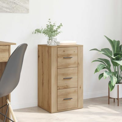 vidaXL - Dressoir - Artisan - Eiken - 40 - x - 33 - x - 70 - cm - Bewerkt - hout