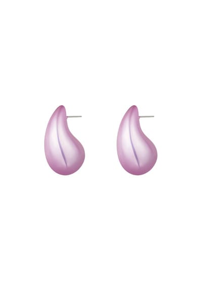 Kleurrijke druppel oorbellen - roze