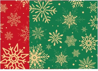 Kerstservetten, 20 Stuks Servetten met Witte Sneeuwvlokken op Rood-Groen, 33x33cm voor Feestelijke Tafelversiering en Winterse Decoratie