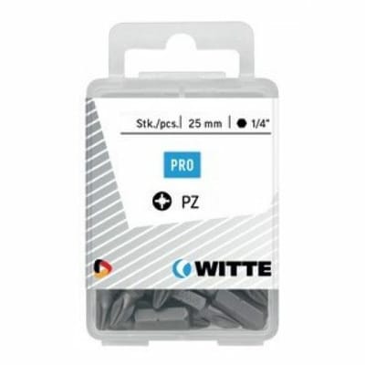 Set van tips WITTE Pozidriv PZ2 25 Stuks 25 Onderdelen