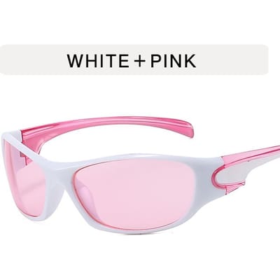 Nieuwe Y2k Punk Zonnebrillen voor Dames Heren Mode Spiegel Zonnebrillen Shades UV400 Rijden Buiten Straatfoto Bril Oogbescherming white