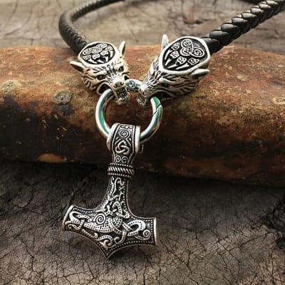 Thor Hamer Ketting - Stoere Scandinavische Mythologie Hanger - Zwart 60cm - Cadeau voor Mannen - Pax Amare