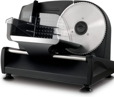 QORA® Vleessnijmachine - Snijmachine Allessnijder - Vlees Snijmachine voor Thuis - Zwart - 25cm x 19cm x 27cm