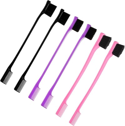 Edge Brush voor Vrouwen | 6 Stuks Dubbelzijdige Grooming - Haarlijn Trimkam - voor Vrouwen, Meisjes, Dames, Moeders, Echtgenotes, Kappers, Barbiers, Bruiden, Acteurs, Modellen, Thuis, Salon en Studio