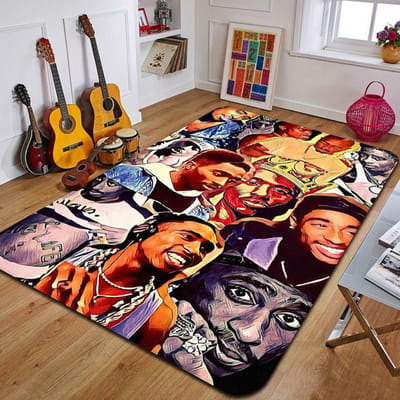 T-Tupac bedrukt tapijt mode yogamat slaapkamer decoratief tapijt woonkamer badkamer decoratieve vloermat verjaardagscadeau 40x60cm