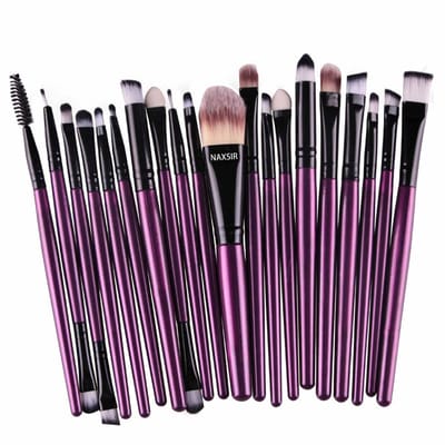 20-delige professionele make-up kwastenset voor oogschaduw, foundation, eyeliner, blush, lippen en poeder, ultrazacht, hoge pigmentopname, gemakkelijk schoon te maken