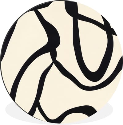 WallCircle - Wandcirkel - Muurcirkel - Abstract - Lijnen - Modern - Beige - Aluminium - Dibond - 30x30 cm - Binnen en Buiten