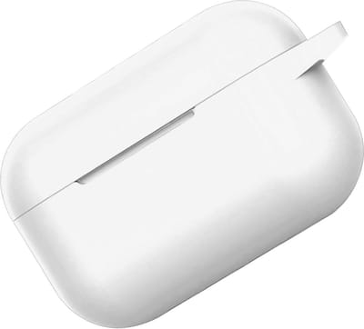 Hoes - Geschikt voor Apple Airpods Pro - Siliconen Hoesje met Clip - Silicone Case Cover - Wit