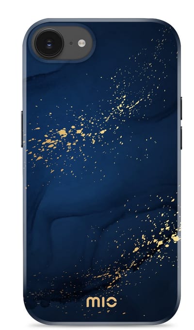 Mio by Mobilize Hoesje geschikt voor Apple iPhone 16e MagSafe Telefoonhoesje Hardcase | Mio by Mobilize Backcover | Geschikt voor MagSafe | Geschikt voor Draadloos Opladen met Magnetische Ring | Geschikt voor MagSafe Case - Midnight Sparkle | Blauw
