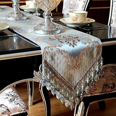 Hangers TextuRed Jacquard Stoffen Tafelloper, Blauw, 30 * 220cm