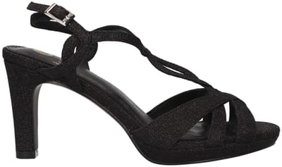 La Strada Sandaal Zwart Glitter Textiel - Damesschoenen - Maat - 37