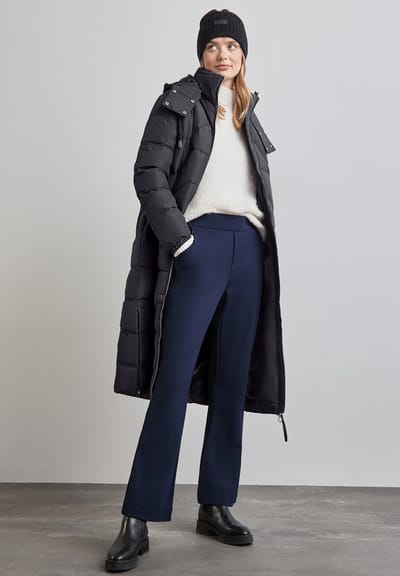 Street One long padded Jacket with Teflon - Dames Jas - gravity blue - Maat 38