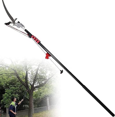 Telescopische takkenzaag - Uitschuifbare snoeischaar - Hoge takken snoeien - Veilige vergrendeling - 5.4 meter - Grijs
