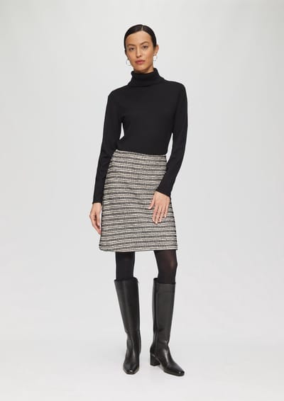s.Oliver - female - Korte jacquard rok met ritssluiting opzij