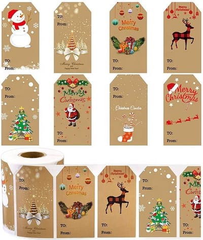 Without Lemon - Kerststickers 2023 - 300 stuks - Sticker size: 7.5x4cm - Kerst - Cadeau - Versiering - Verpakking