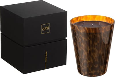 J-Line geurkaars Noa - Sandalwood - glas - bruin - large - 95U
