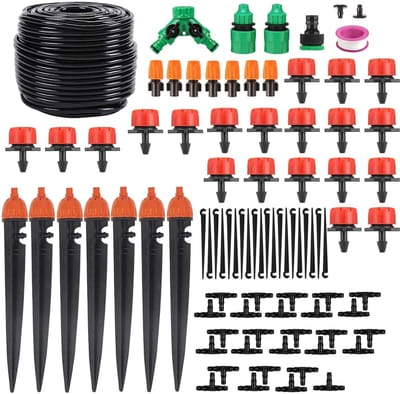 Dailygoods- Irrigatiekit 88 Stuks - Druppelirrigatie 40 Meter - Tuinirrigatiesysteem - Micro Drip Systeem - Eenvoudige Installatie - Hoogwaardig Rubber - Tuinirrigatie