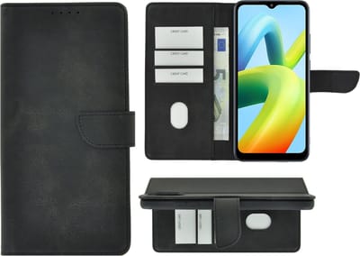 MoDo hoesje Geschikt voor Xiaomi Redmi A1/ Redmi A2 - Kunstleer Book Case - Zwart