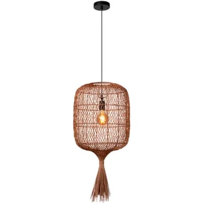 Lucide Hanglamp Garve - Okergeel Rattan - Diam. 40cm - E27 Fitting