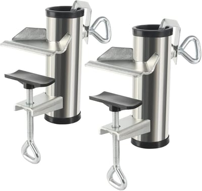 longziming -Balkonklem Zonder Boren - Gelenderbevestiging - Klemhouder - Roestbestendig Gietijzer - Verzinkt Metaal - Compact Ontwerp - Ruimtebesparend Voor Balkons - 2 Stuks