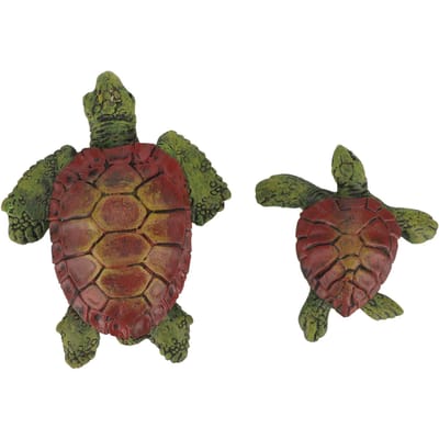 2 Stuks Schildpad Beelden Schattig Hars UV Bestendige Coating Schildpad Figuur voor Tuinen Binnenplaats brown